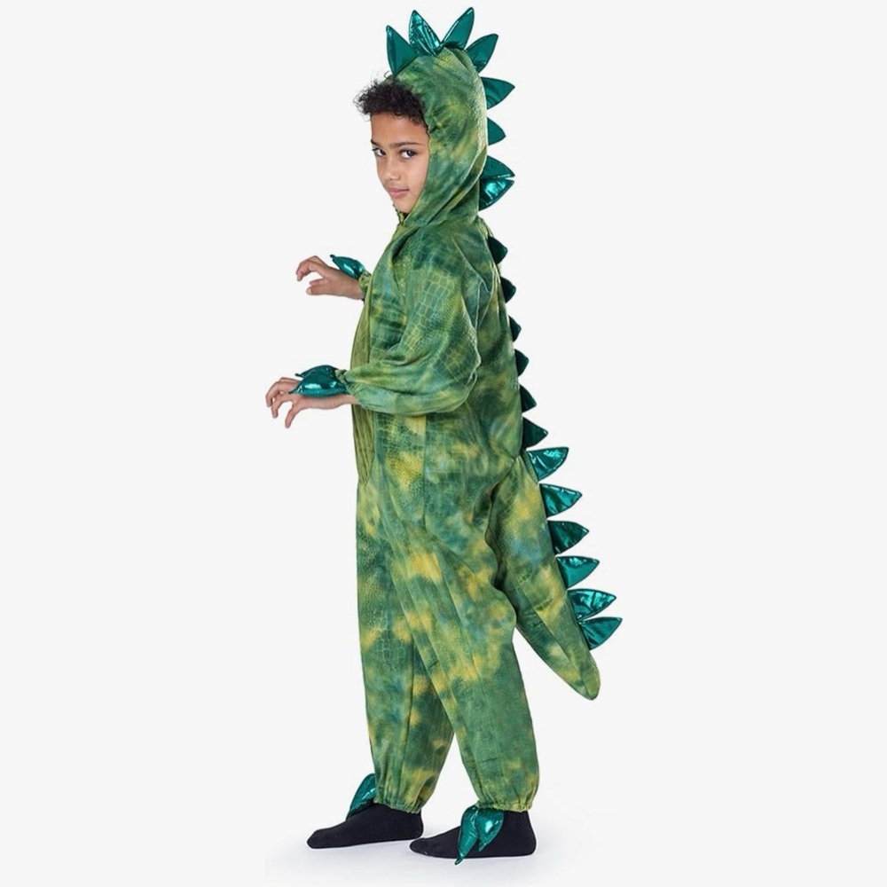 Green Dinosaur Kids Costume Hoodie Onesie - dress up America toddler 4 (3-4)